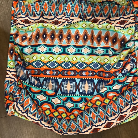 Ellen Tracy Blue Orange Tankini Swim Top Size 10 - Picture 5 of 12